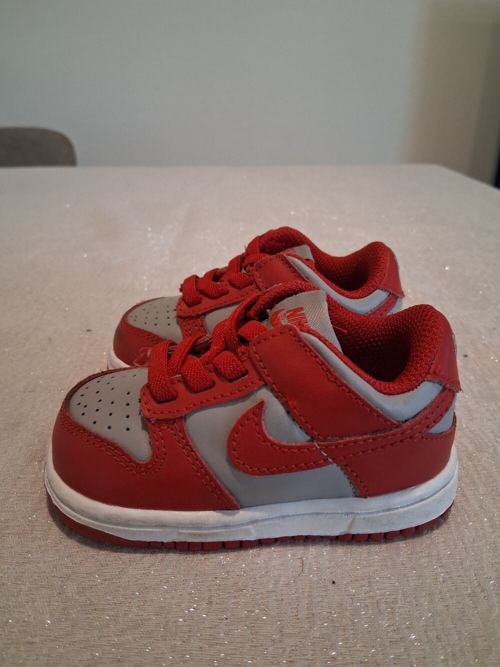 Nike Dunk Low TD UNLV Grey Red CW1589-002 Toddler Baby Size 4C NO INSOLES